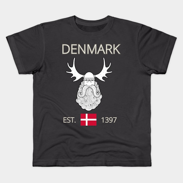 Denmark - Danish Viking Kids T-Shirt by DW Arts Design